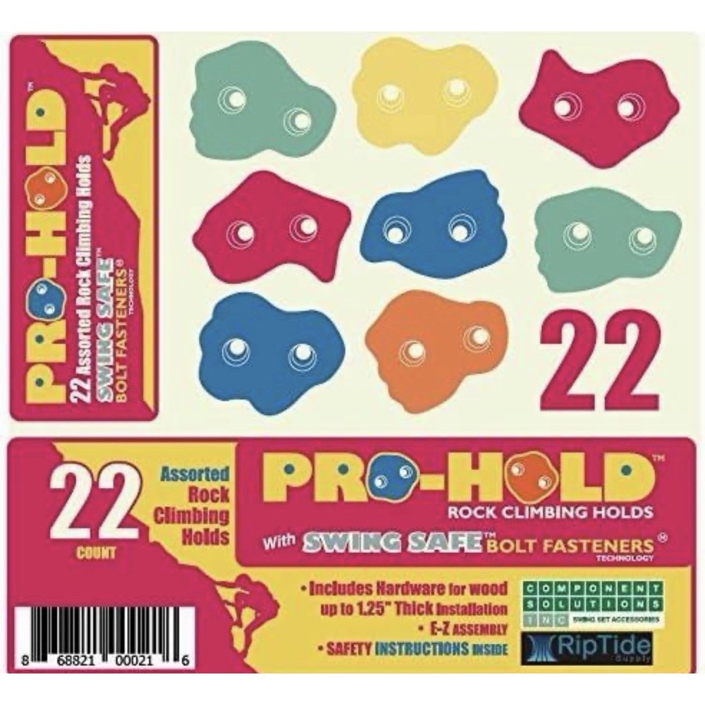 Deluxe Rock Climbing Holds - 22 Piece Outdoor Climbing Pro-Hold